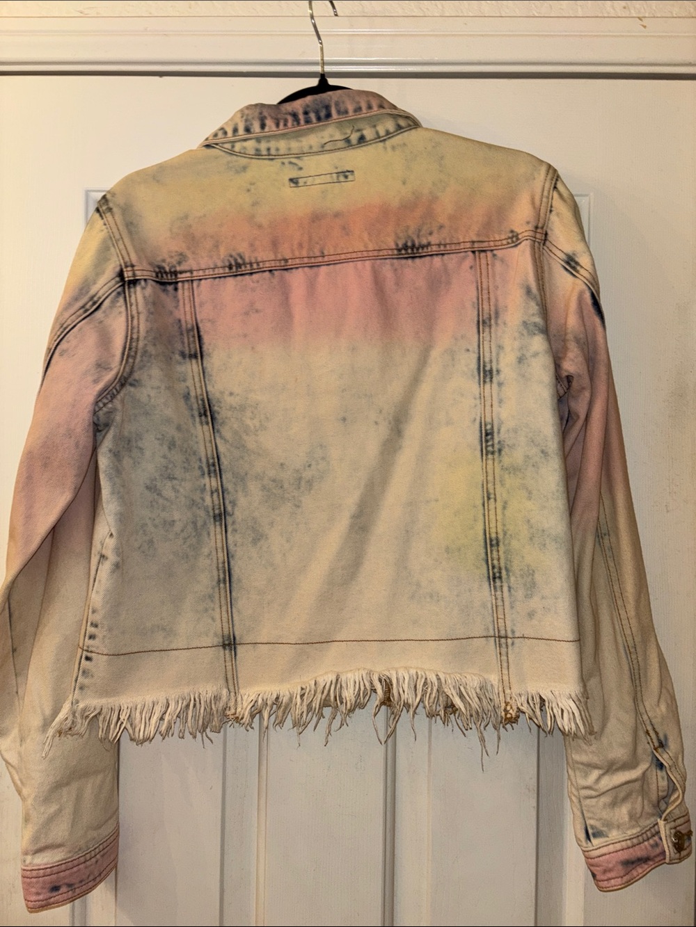 Vigoss Pink and Blue Tie-Dye Cropped Denim Jacket Med EUC - Picture 8 of 9